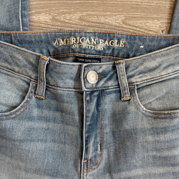 American Eagle Outfitters Light Blue Denim Jean Jeggings 10 Long - Picture 4 of 9